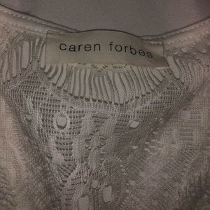 caren forbes white knit top